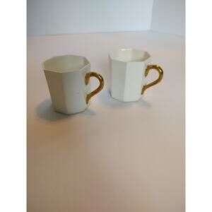 Vintage Pair of Wedgwood Classic White Espresso Cup Pattern Y967 Made in England